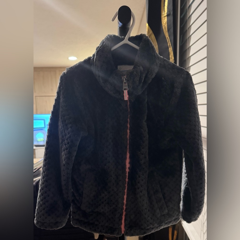 ‼️Columbia brand‼️Cozy Gray Fleece Jacket with Pink Zipper